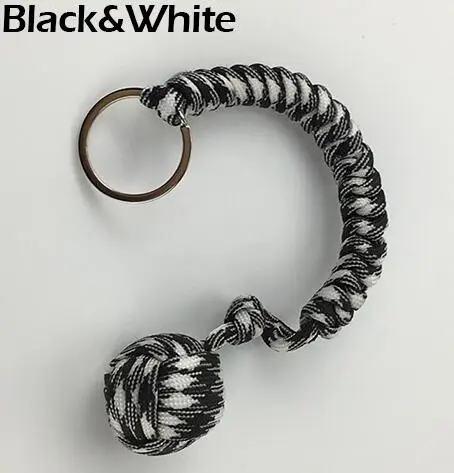 Black-White 10 Цвета обучения детей защиты безопасности кулак обезьяны Сталь бала для девочек подшипник Самообороны выживания брелок занятий игрушки - Цвет: Black-White