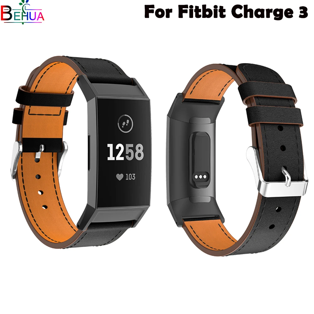 Кожаный ремешок для часов Fitbit Charge 3 часы премиум класса кожаный браслет ремни