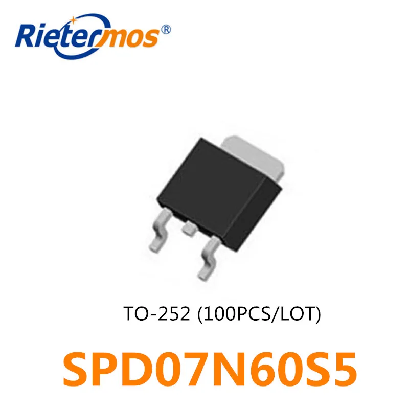 

100PCS N-CHANNEL 600V SPD07N60S5 SPD07N60 07N60S5 07N60 TO252 HIGH QUALITY