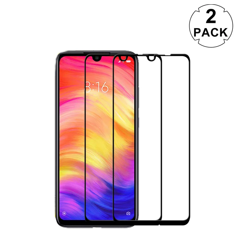 2 шт Полное закаленное стекло для Xiaomi Redmi Note 7 защитная пленка экрана стеклянная