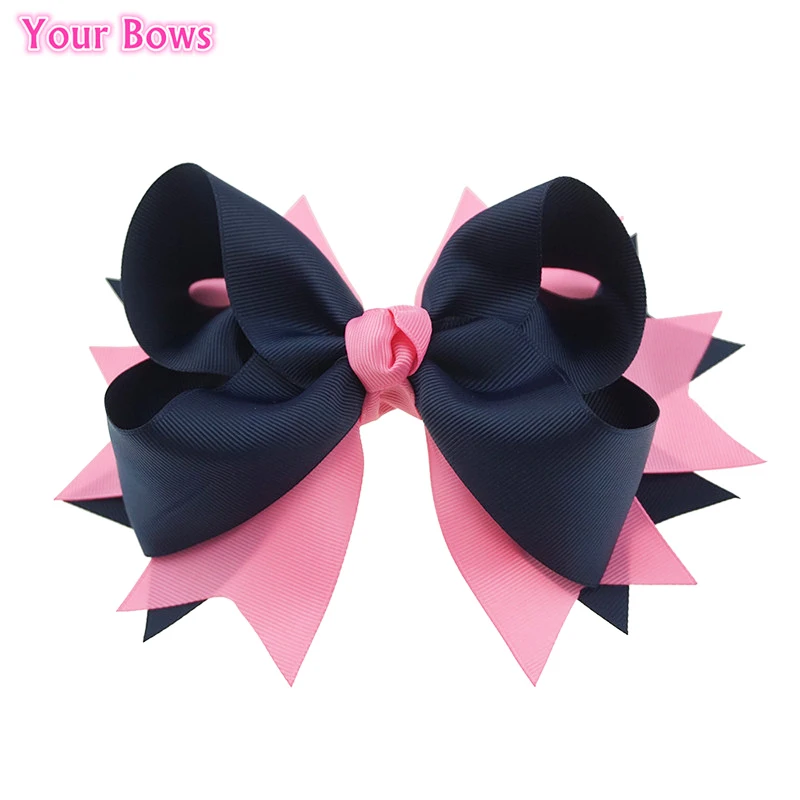 Ваши банты 1 шт. 8 дюймов Большая лента Гро-Гро для волос девочек заколки черлидинг