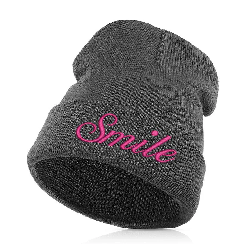 Smile Beanie вышивка Repper Love lil. peep Мужская и женская вязаная кепка шапка Skullies теплая