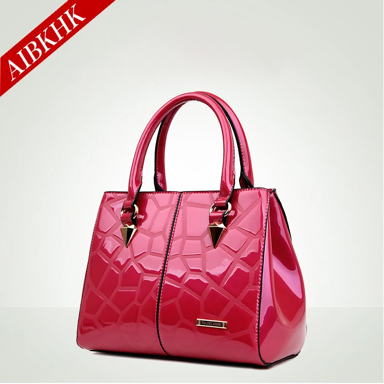 Patent Leather New Fashion High Quality Women Handbags Ladies Shoulder Bags Female Girl Stone European Famous Brand Luxury Bag |