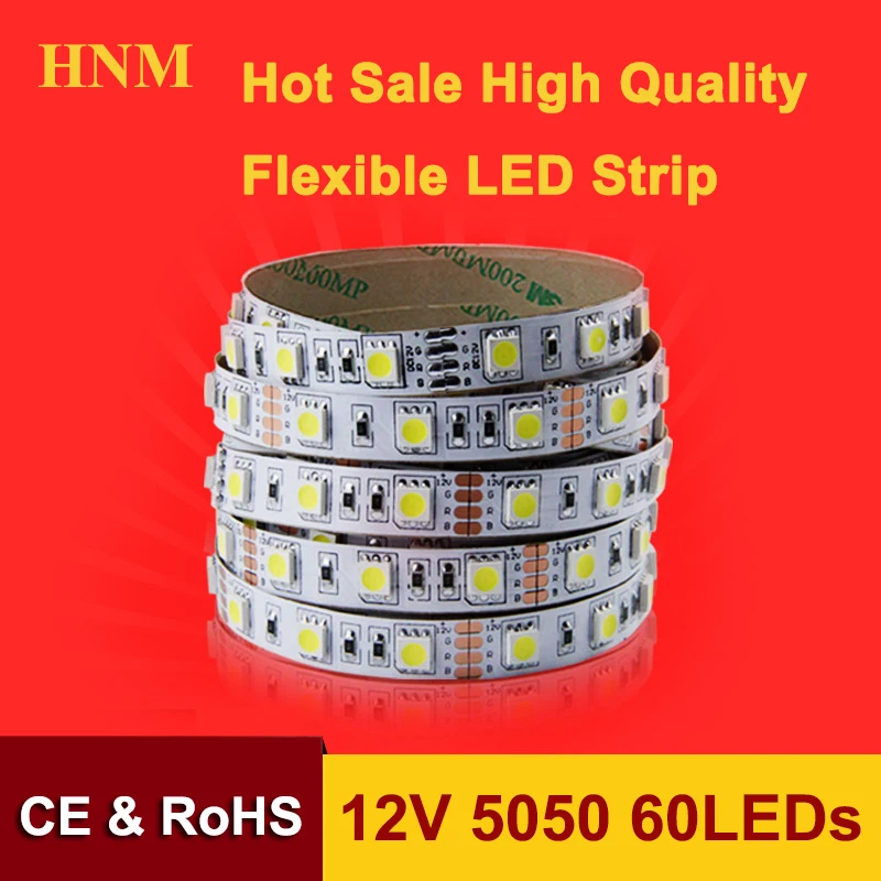Гибкая светодиодная лента SMD5050 5 м 60 светодиодов/м 5050 светодиодов 12 В постоянного