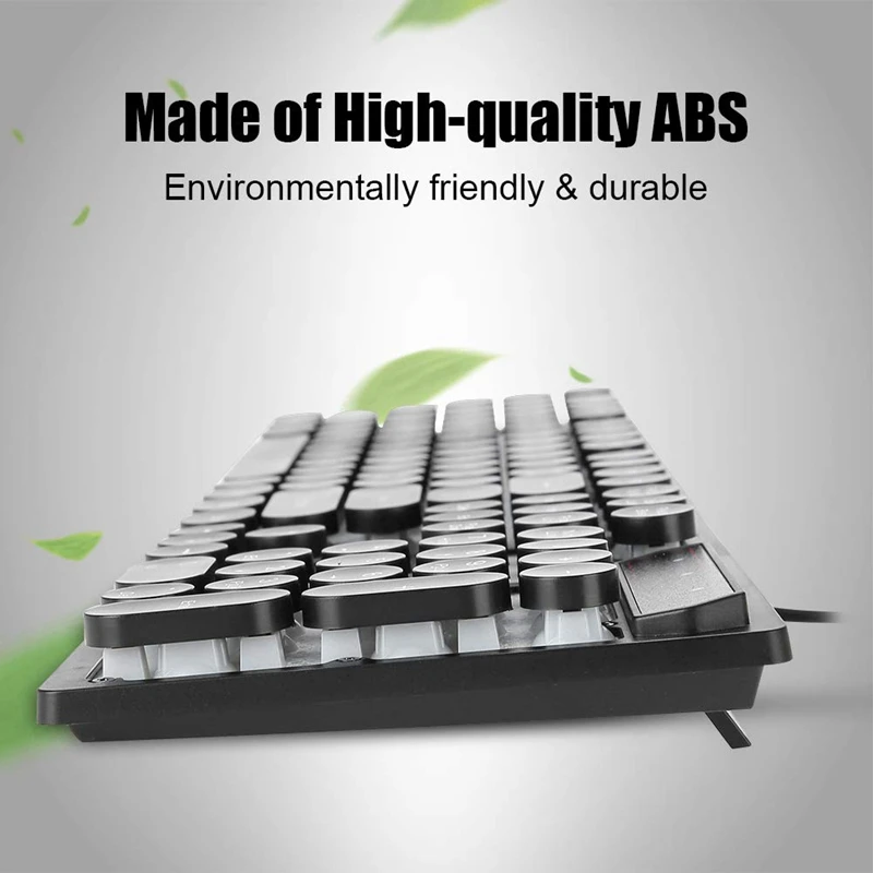 USB Проводная игровая клавиатура V8 Ретро панк ABS с подсветкой круглой клавишей