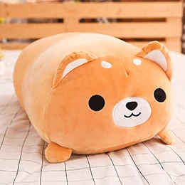 Shiba Inu dog Длинные животные плюшевые игрушки мягкие игрушки животных подушка собака кошка Шиба ину Пингвин цилиндрическая плюши игрушка спящий друг - Цвет: Shiba Inu dog