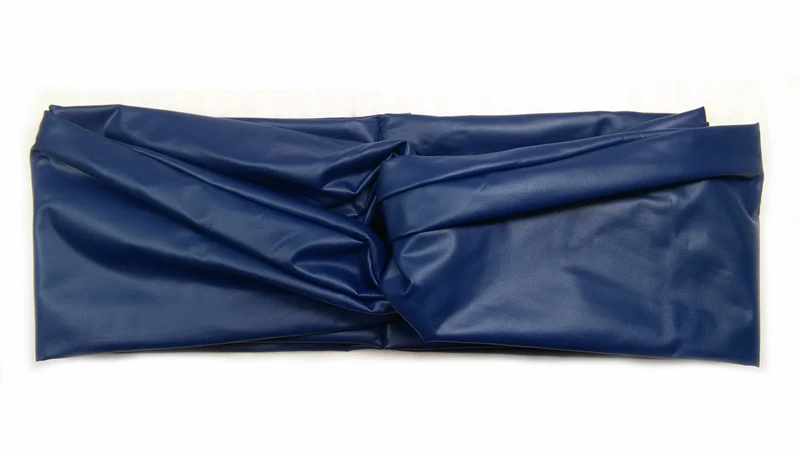 T175196 2017 new classic solid soft pu leather turban headband hair accessories custom color for women |