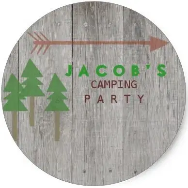 

1.5inch Rustic Camping Party Sticker