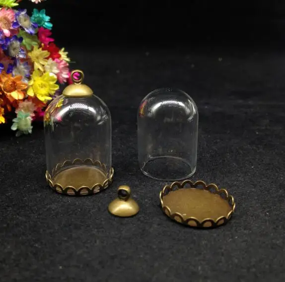 5 шт. 25*18 мм прозрачный стеклянный шар в форме колокольчика кружевной базовый