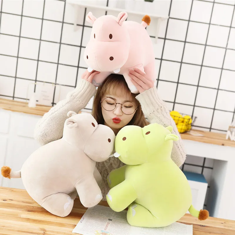 

Kawaii Cartoon Hippo Plush Toy Soft Down Cotton Dolls Stuffed Animal Pillow Cute Toy Birthday Christmas Gift For Children Kids