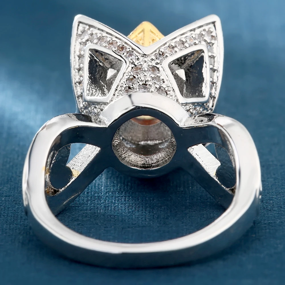 2017 Модные Цветочные Вечерние кольца с роскошным шампанским AAA австрийским