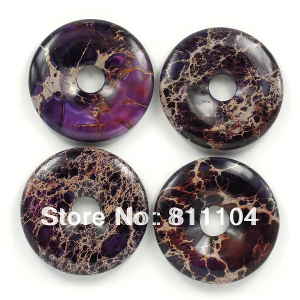 

50mm New Fashion Purple Sea Sediment Jasper stone Donut Pendant Natural Gem stone Pendant