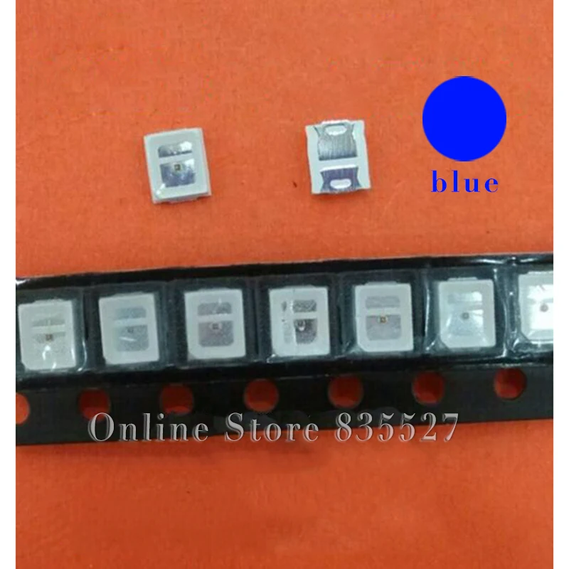 4000pcs/lot LED lamp beads blue SMD 2835 0.4W Super highlight light-emitting diode enlarge