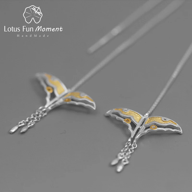 Lotus весело момент Настоящее серебро 925 проба Натуральный ручной работы ювелирные