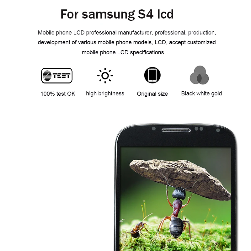 Регулируемый ЖК-дисплей для Samsung Galaxy S4 i337 i9500 i9505 с сенсорным экраном дигитайзер в