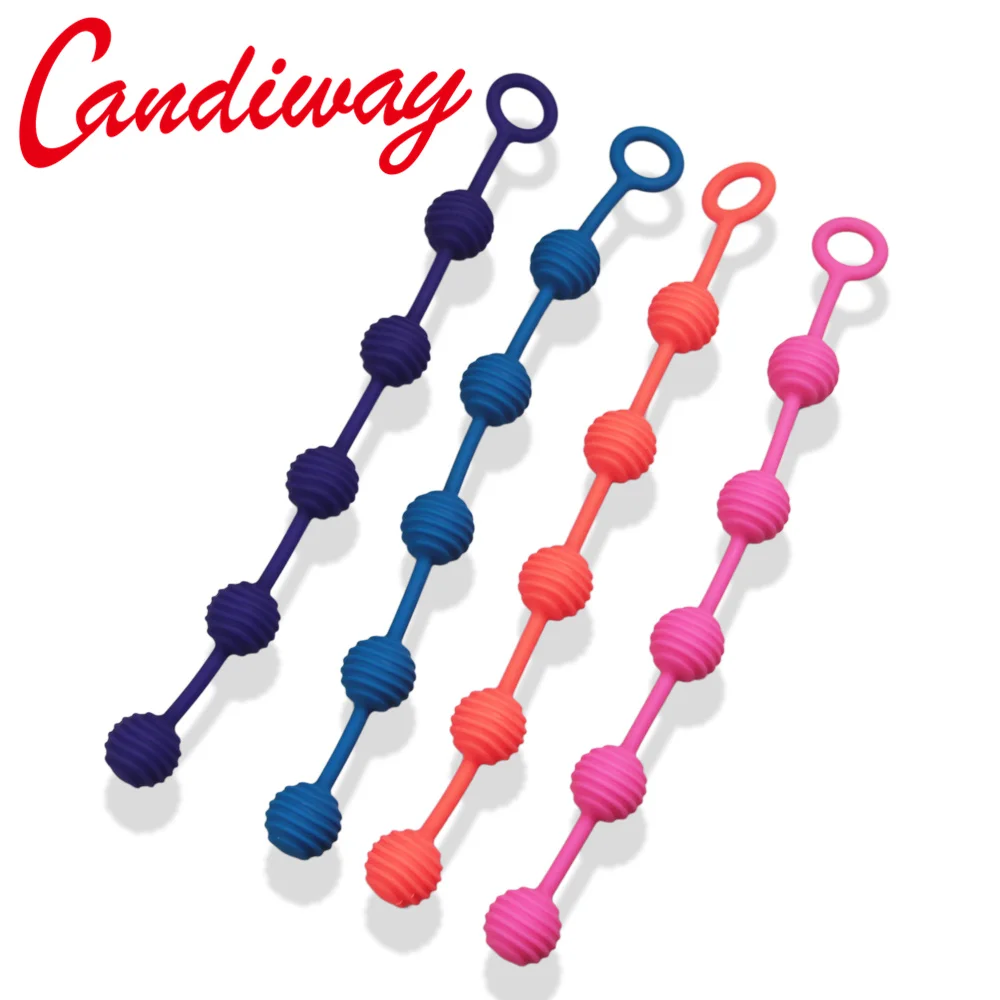 CandiWay шарики с цепочкой Анальная пробка задник игра потяжка мяч сексуальные