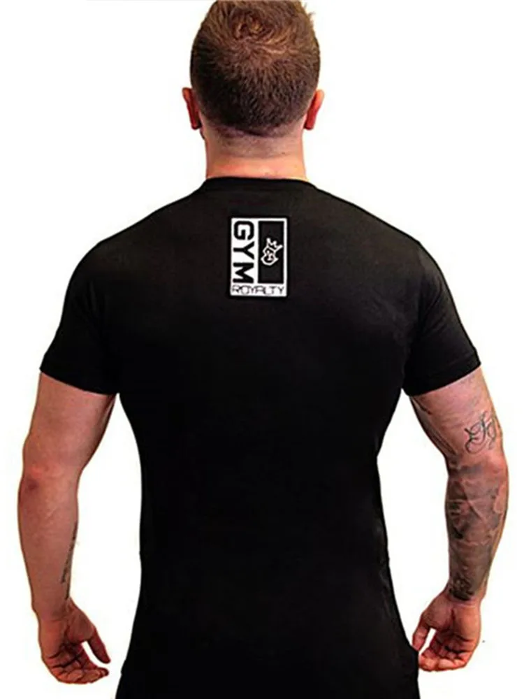 Футболка мужская с круглым вырезом повседневная тенниска из хлопка коротким