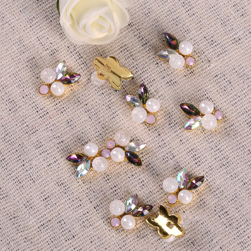 10 шт./упак. аксессуары для ногтей металлические блестящие украшения красочные