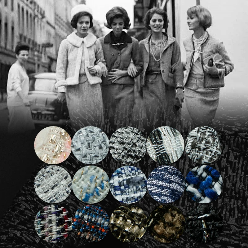 15 видов: модная твидовая ткань металлические линии в клетку и полоску шитье для