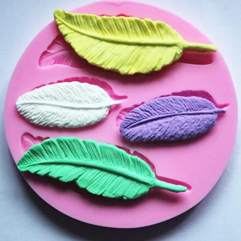 3D опавшие перья силиконовая форма для мыла мастика ремесла торт печенье