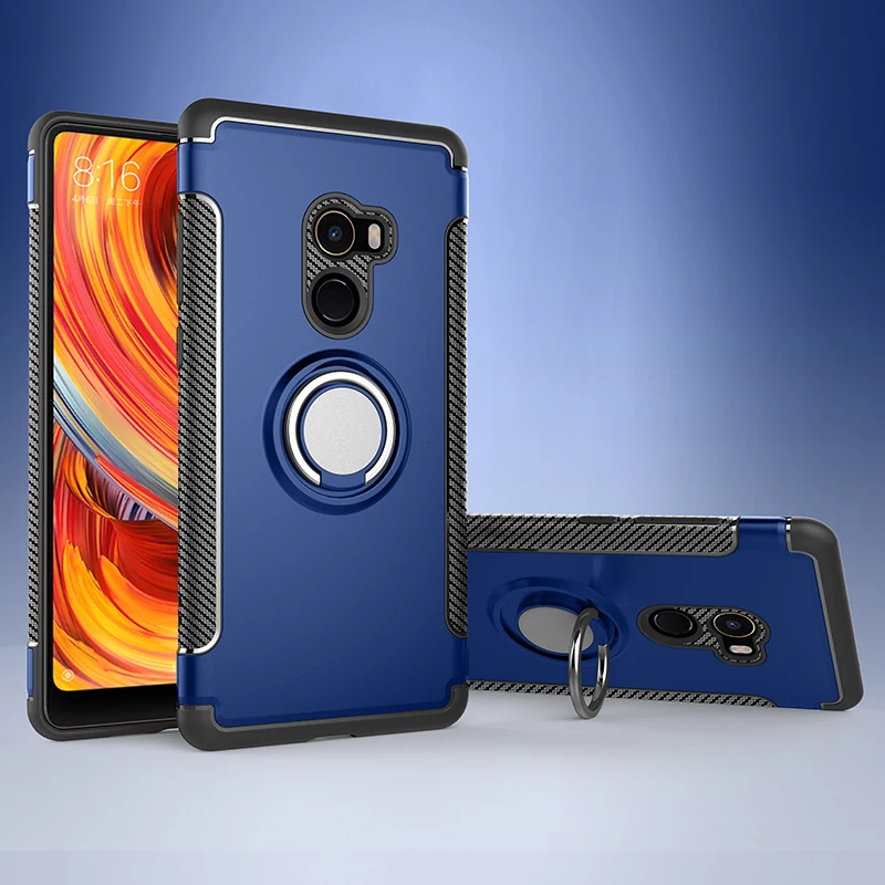 Роскошный чехол OUDINI для xiaomi Mix 2 модный жесткий пластиковый с кольцом на палец