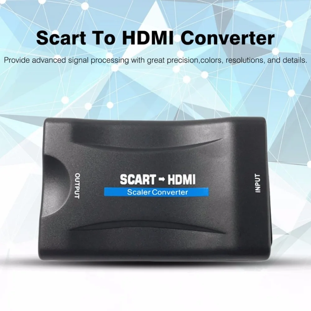 HDMI to SCART Video Audio Upscale Converter Adapter Receiver TV with EU Power Plug Original Box | Электроника