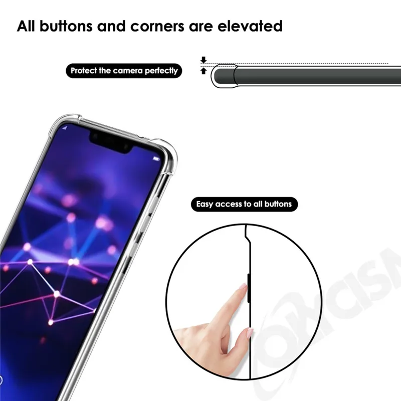 OlycismFor huawei Коврики 20 Lite Maimang 7 ультра-тонкий прозрачный тонкий силиконовый мягкой