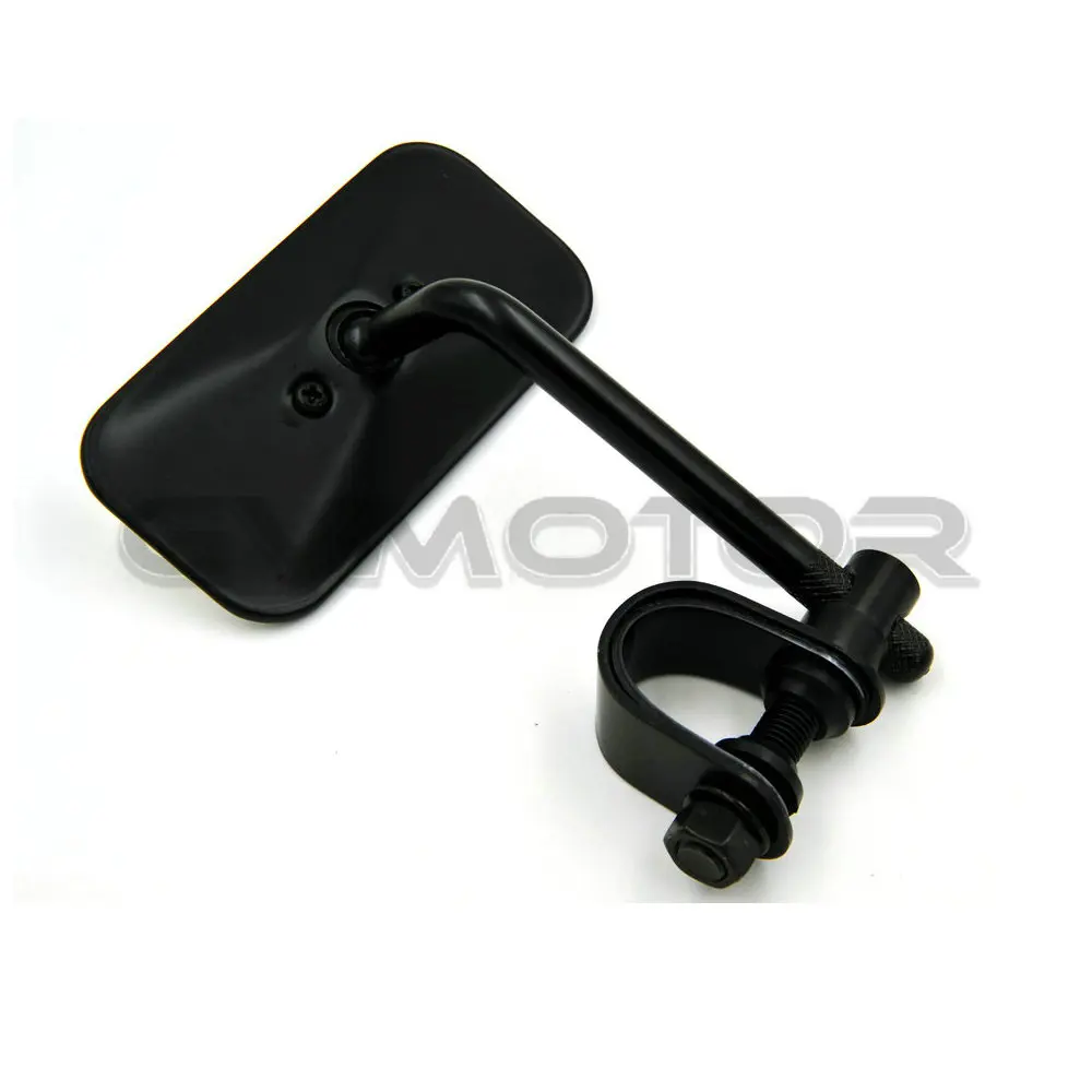 Черное винтажное зеркало заднего вида для кафе и гонщика с зажимом мопеда