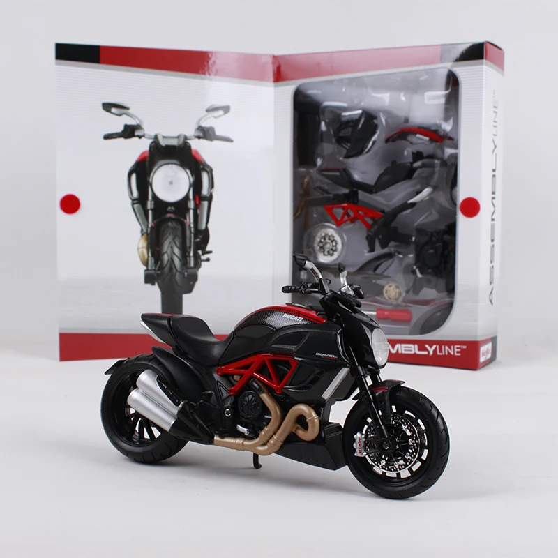 Maisto 1:12 ducati diavel углеродистая черная мотоциклетная литая под давлением металлическая модель наборы сборная линия мотоциклетная коллекция мотоцикл 39196