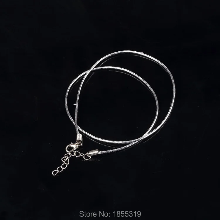 100 шт. серебристые цепочки для шнура из вощеной кожи ожерелье веревка с застежкой