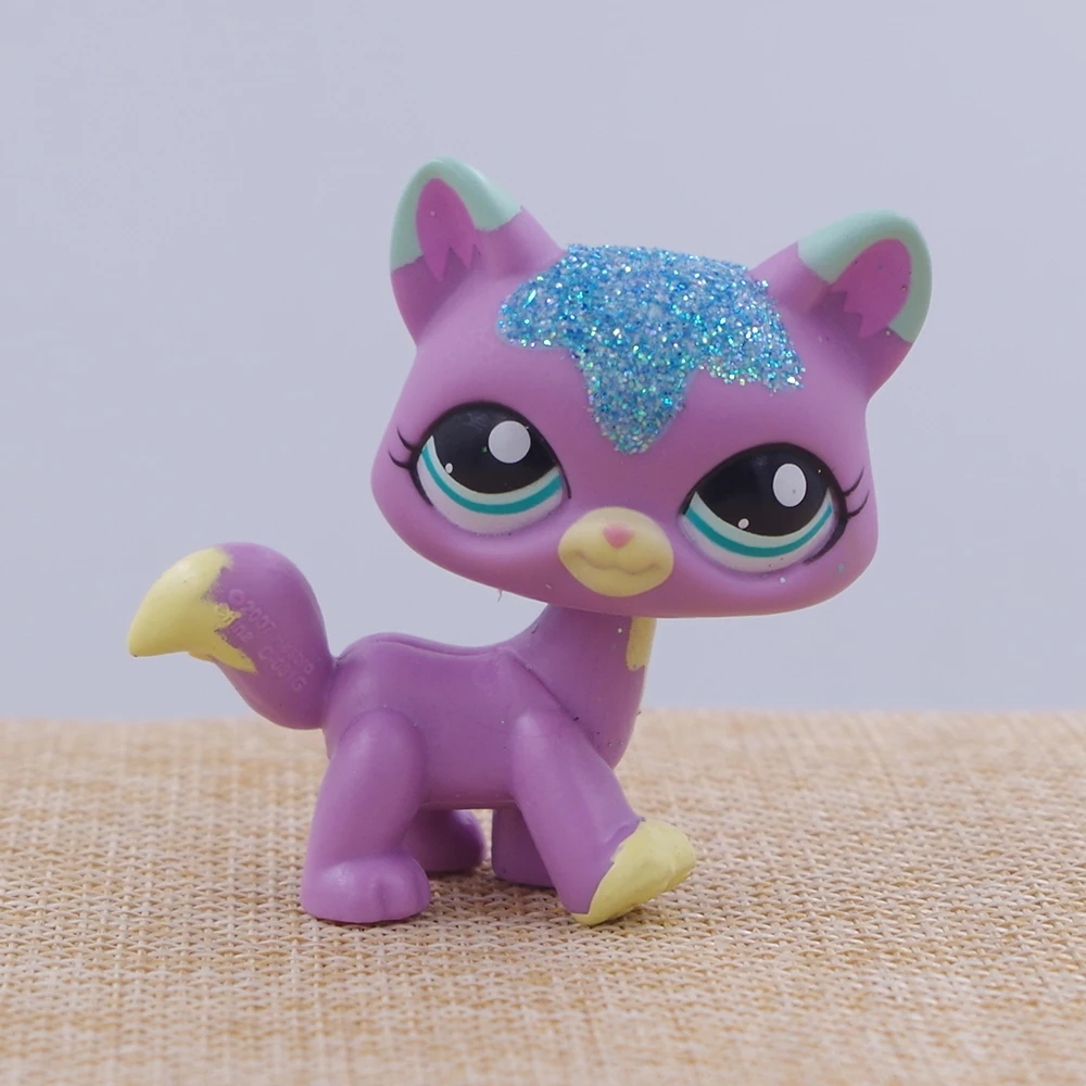 Pet Shop PS короткие волосы кошка фиолетовые цветы розовый котенок голубые глаза