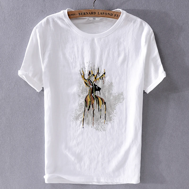 

Мужская летняя футболка с коротким рукавом и круглым вырезом