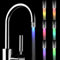 romantic 7 color change led faucet temperature sensor light shower head water bath home bathroom glow kitchen tap aerators hot