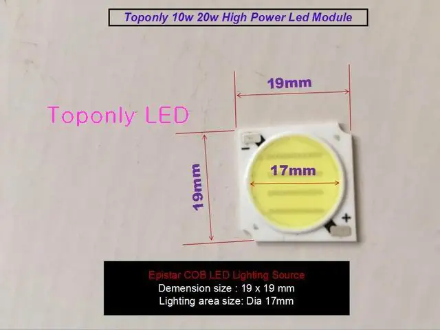 10w High Quality Epistar square led lighting source DC30-34v 300mA white color cob module 19x19mm 200pcs DHL free shipping | Лампы и
