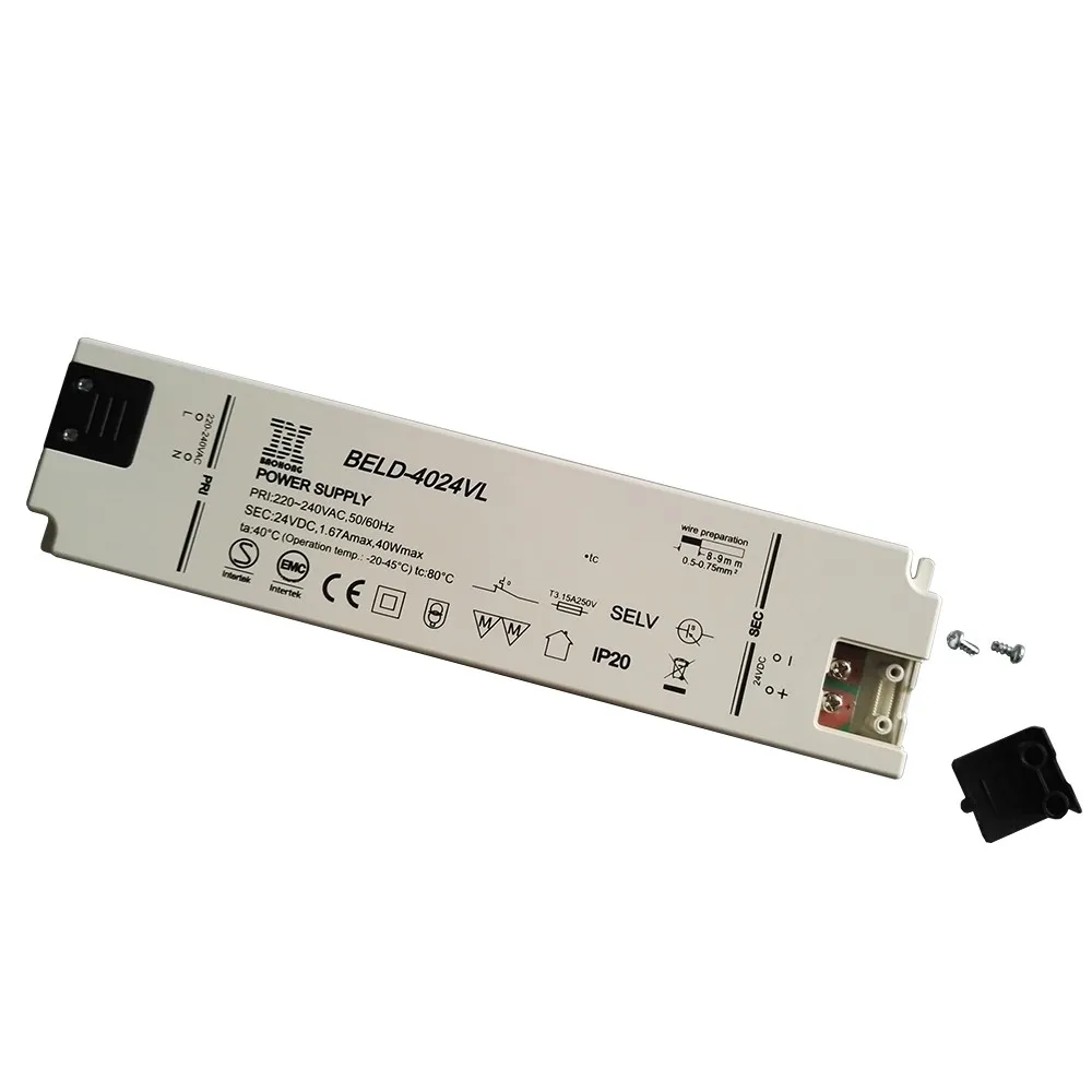 HoneyFly запатентованный супер тонкий светодиодный драйвер 40W 220v 24V постоянный Напряжение освещение Трансформатор переменного тока в постоянный Питание для Светодиодный свет