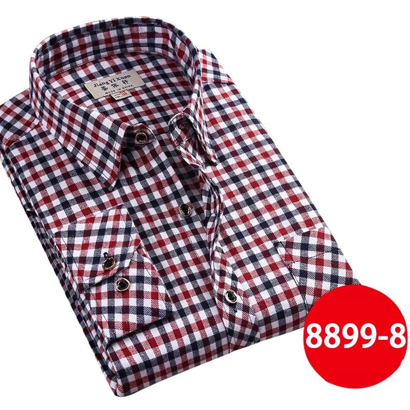 Brand Men's Casual Shirts 2017 New Spring Fashion Slim Fit Long Sleeve Male Plaid Cotton Dress Social Plus Size 3XL X408 | Мужская
