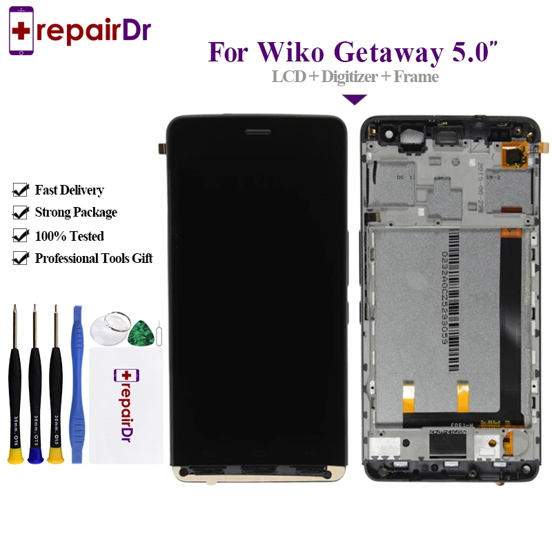 100% протестированный ЖК экран с сенсорным экраном в сборе для Wiko Escape 5 0 дюйма
