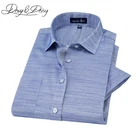 Рубашка DAVYDAISY Мужская льняная с короткими рукавами, удобная повседневная брендовая рубашка в клетку, 9 цветов, DS-197, лето