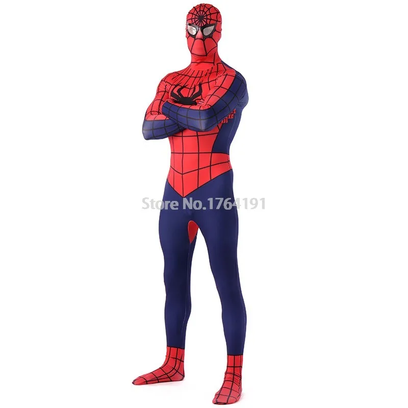 Классический Человек паук косплей костюмы красный и синий лайкра спандекс