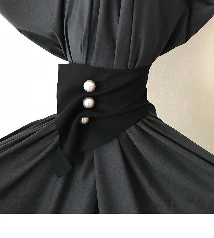 black AEL Fold жемчуг пряжки Топы Воланы женский пояс мода декоративная форма Топ решетки/черный/белый быть выбран - Цвет: black