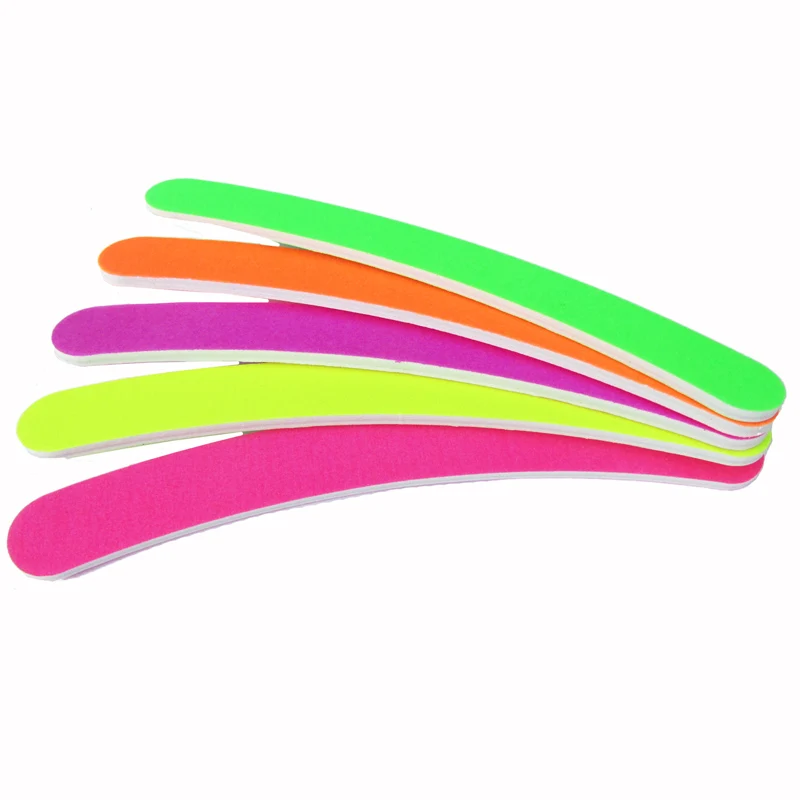 Флуоресцентный ноготь разных цветов 5 шт./лот акриловая Шлифовальная Пилка 100/180