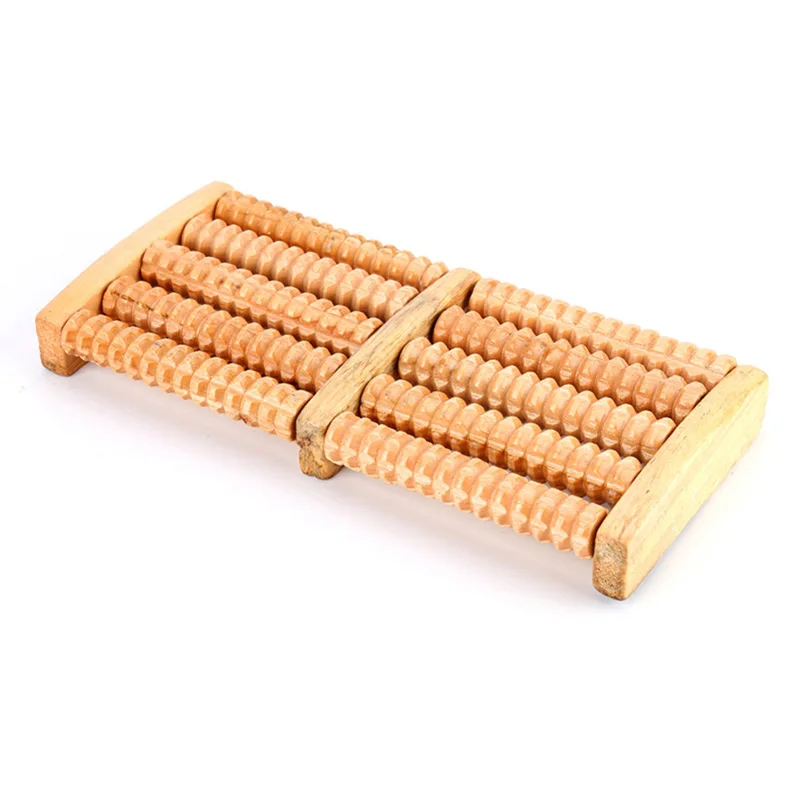 Новинка 5 рядов колеса Деревянный Массажер дерева массажный ролик для ступней