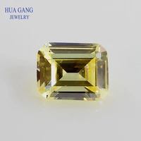 lemon octangle shape step cut stone synthetic gems cubic zirconia for jewelry size 4x610x14mm free shipping
