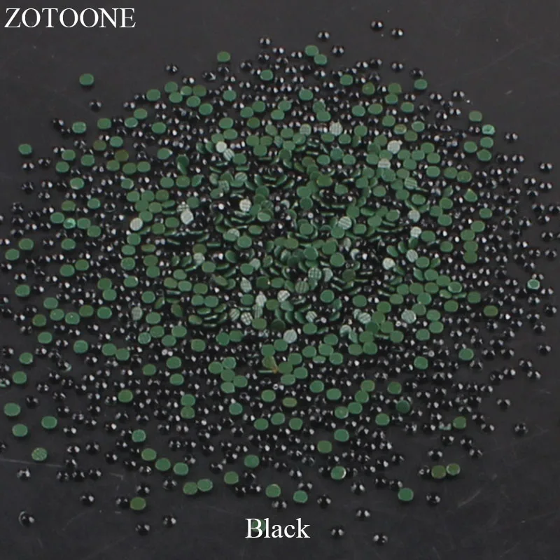 

ZOTOONE Hotfix Flatback Glass Black Rhinestones DIY Nail Art Mobile Phone Stones For Clothing Iron On Strass Crystals Applique E