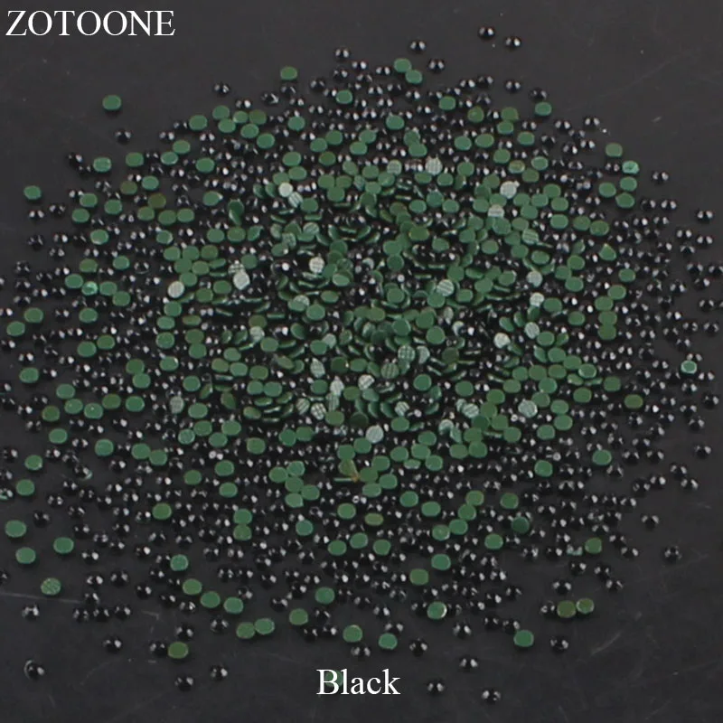 ZOTOONE Стразы с прямой основой головастой формы стекла черный для ногтей наносимое