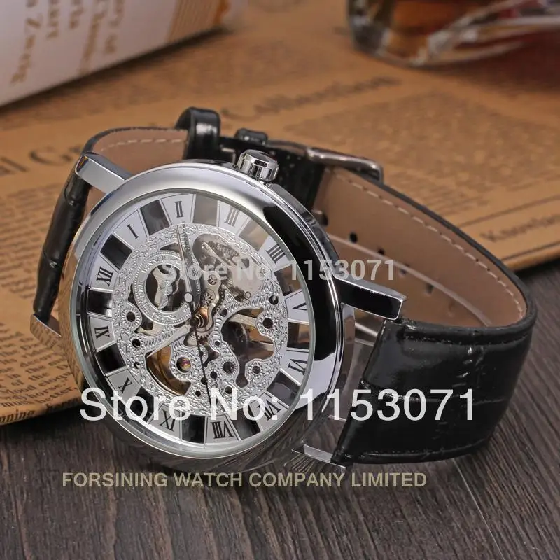 Winner men hand wind fashion watches with watch box free ship silver color best price montre mecanique saatler | Наручные часы