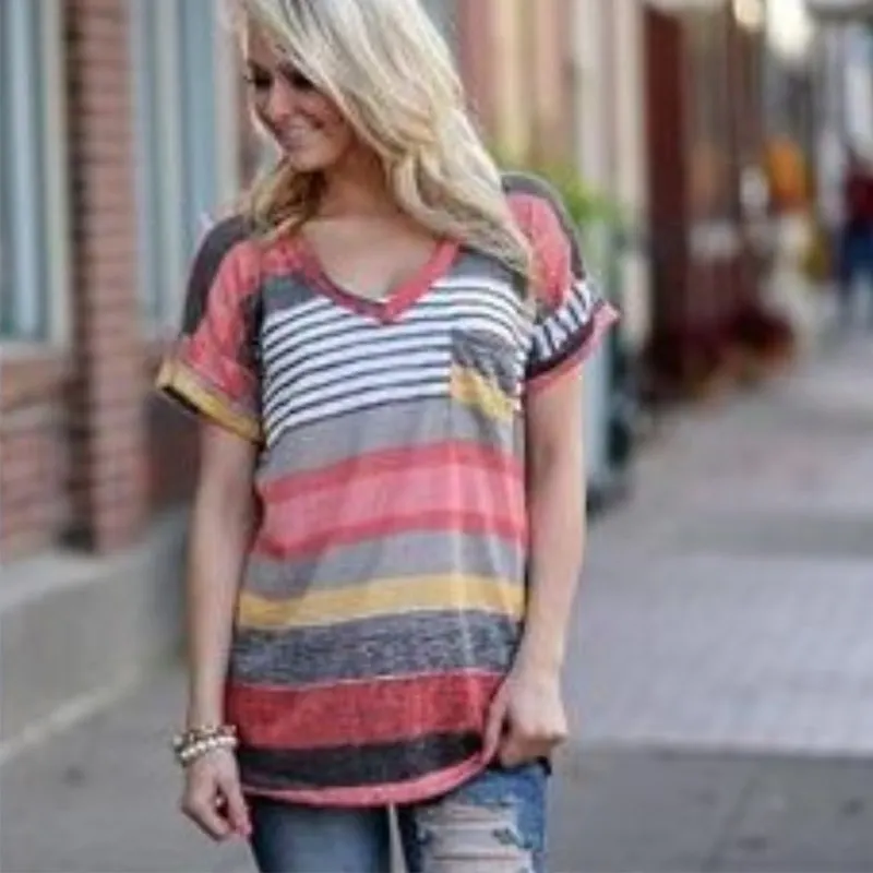 Новинка Женская Повседневная Свободная футболка с коротким рукавом летняя в