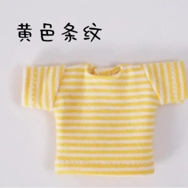 Новинка, нижнее белье для куклы, Короткие штаны с тыквой, ob11, Одежда для куклы, рубашка для obitsu11, ob11, 1/12 bjd, аксессуары для куклы, одежда - Цвет: yellow stripe shirt
