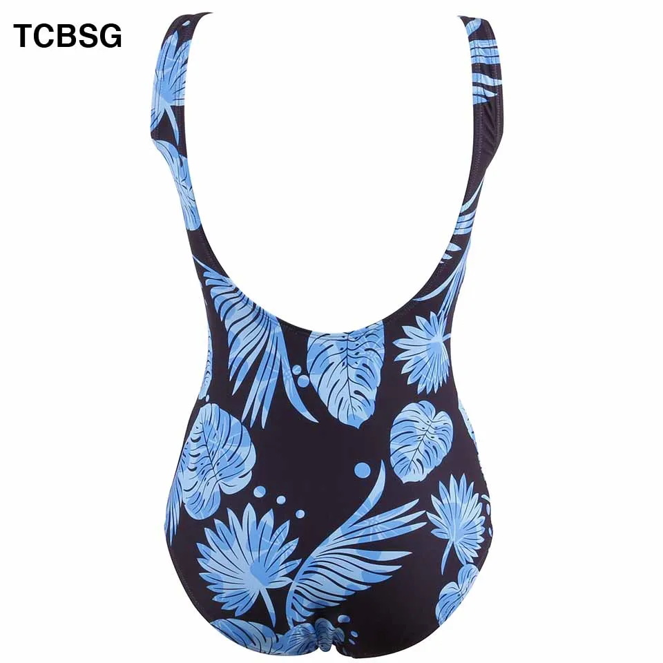 TCBSG Цельный купальник сексуальный женский с принтом боди бандажный вырезами для