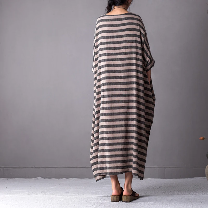 2017 винтажное Полосатое платье с рукавами летучая мышь большие размеры Vestidos